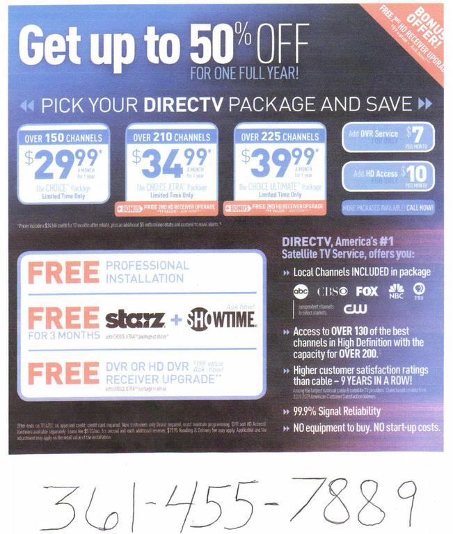 DirecTV Kingsville TX 78363 18006370719